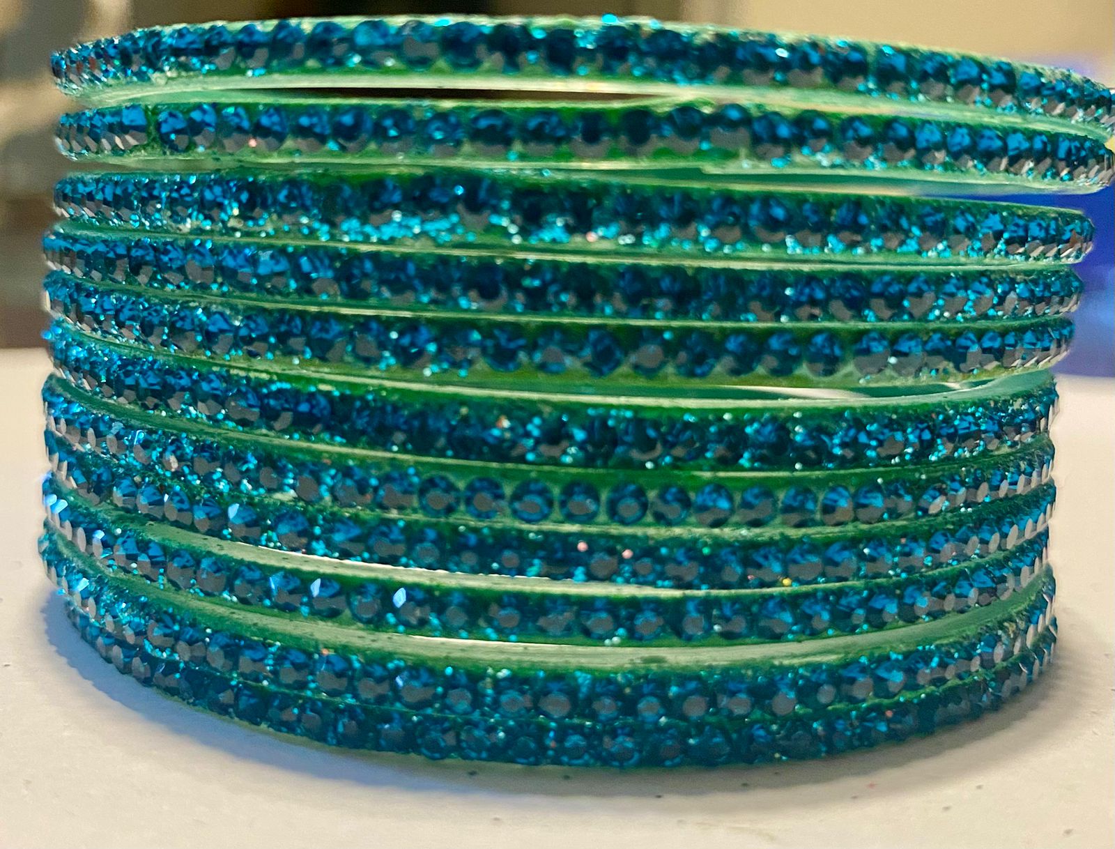 Blue Meera Bangle Kundan Set