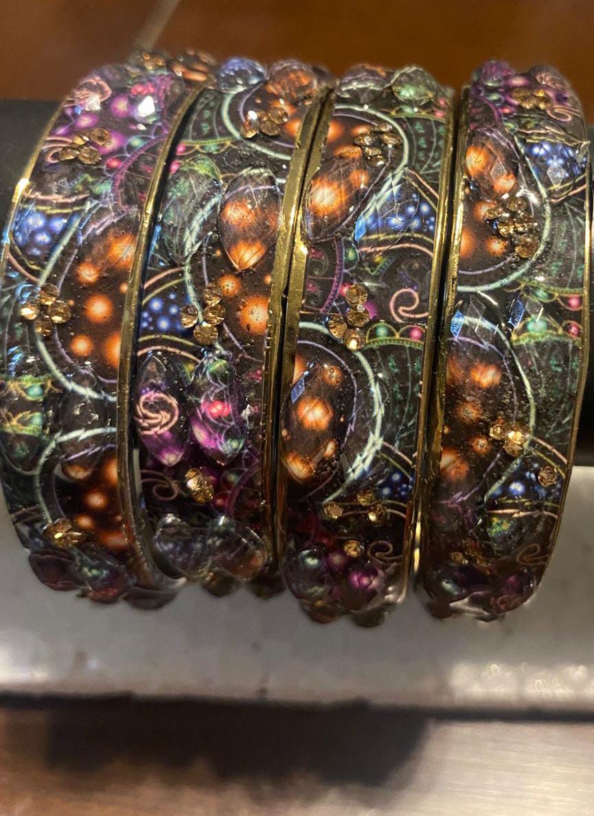 Multicolor Kailash Bangle Meenakari Set