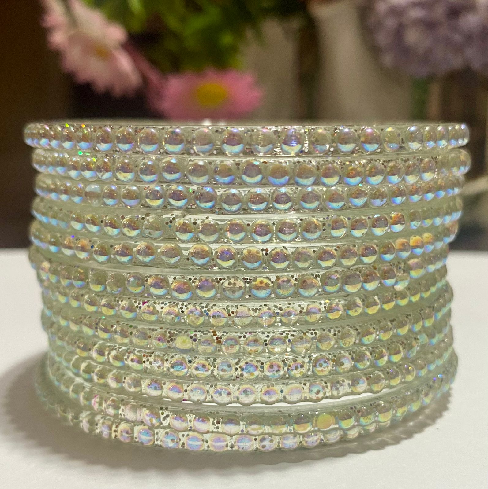 Clear Kailash Bangle Stone-Studded Set