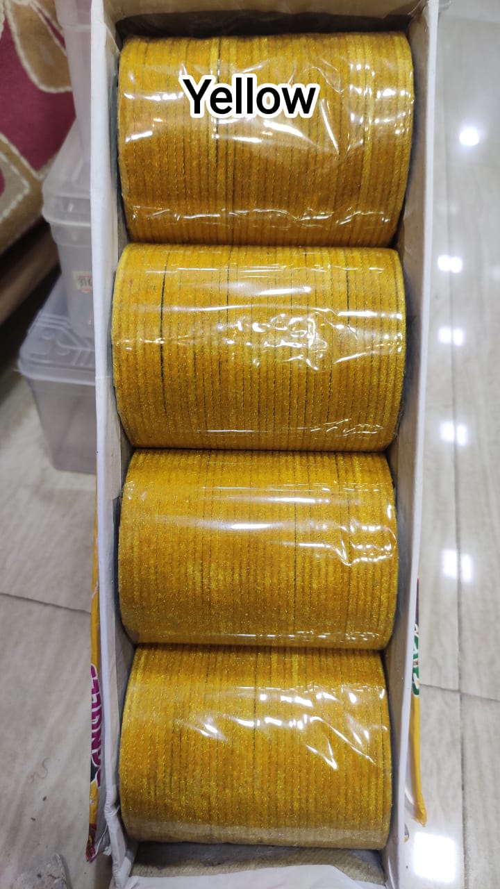 Yellow Kailash Bangle Plain Set